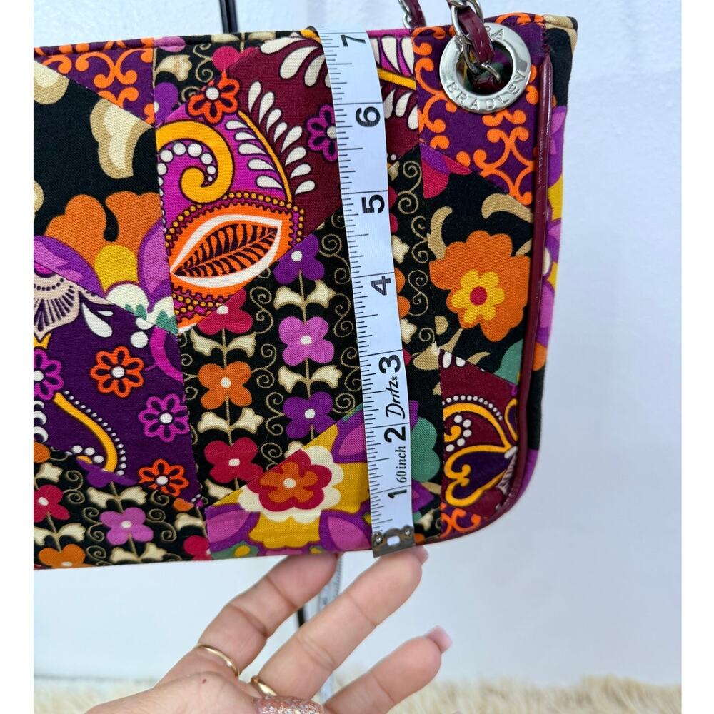 Vera Bradley Quilted Patchwork Floral Chain Shoulder Bag Cotton Tote Excellent - Picture 5 of 8